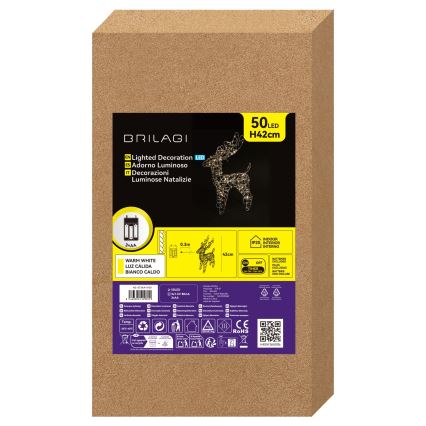 BRILAGI - LED Χριστουγεννιάτικο διακοσμητικό LED/3xAA 42 cm τάρανδος θερμό λευκό