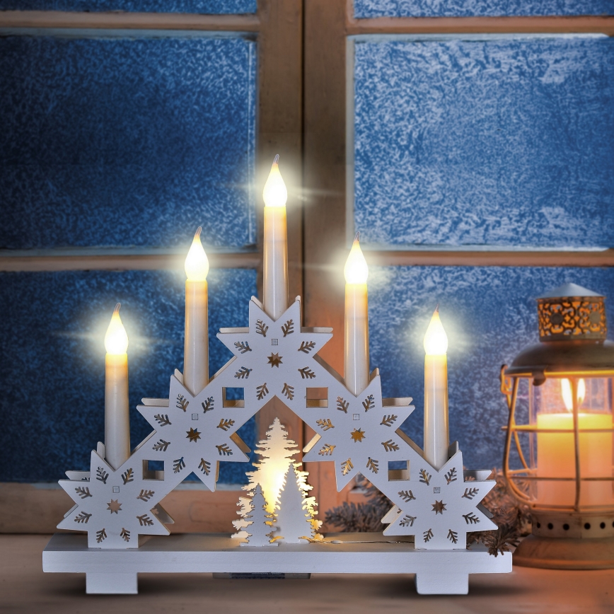 Brilagi - LED Χριστουγεννιάτικο κηροπήγιο 5xLED/2xAA