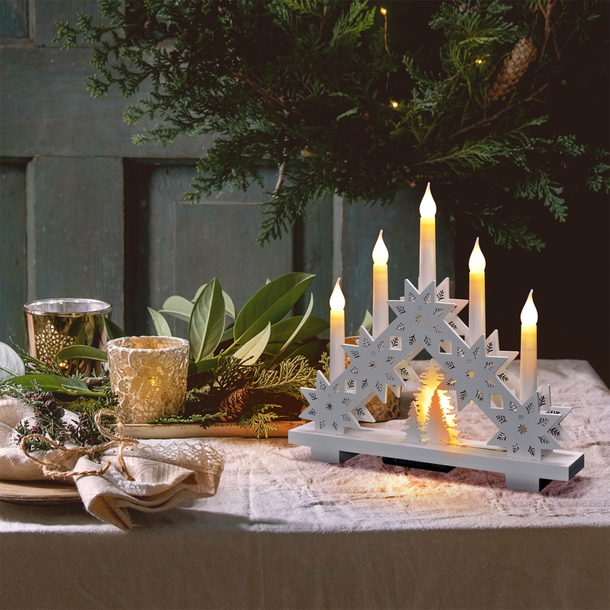 Brilagi - LED Χριστουγεννιάτικο κηροπήγιο 5xLED/2xAA