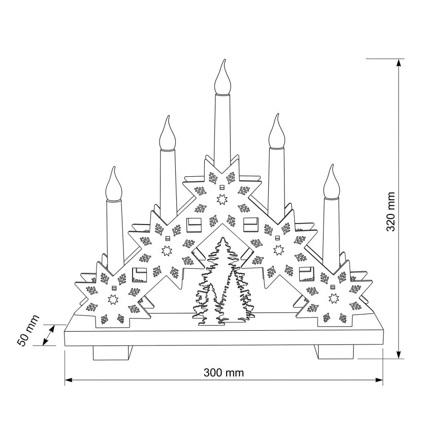 BRILAGI - LED χριστουγεννιάτικο κηροπήγιο 5xLED/2xAA μπεζ