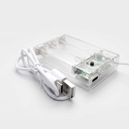 BRILAGI - LED Χριστουγεννιάτικο Κουρτινόφωτο 77xLED/3xAA/USB 1,8μ ψυχρό λευκό