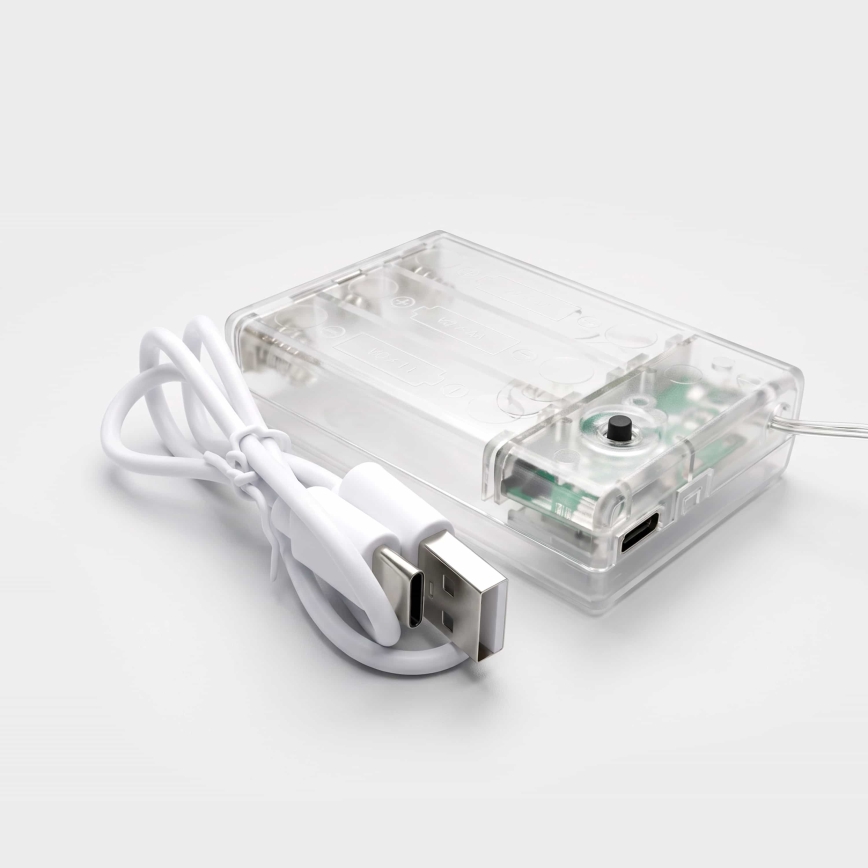 BRILAGI - LED Χριστουγεννιάτικο Κουρτινόφωτο 77xLED/3xAA/USB 1,8μ ψυχρό λευκό