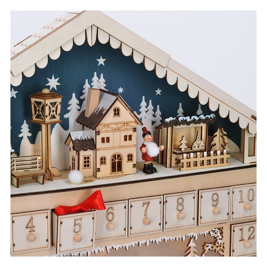 Brilagi - LED Χριστουγεννιάτικο ημερολόγιο LED/2xAA πεύκο