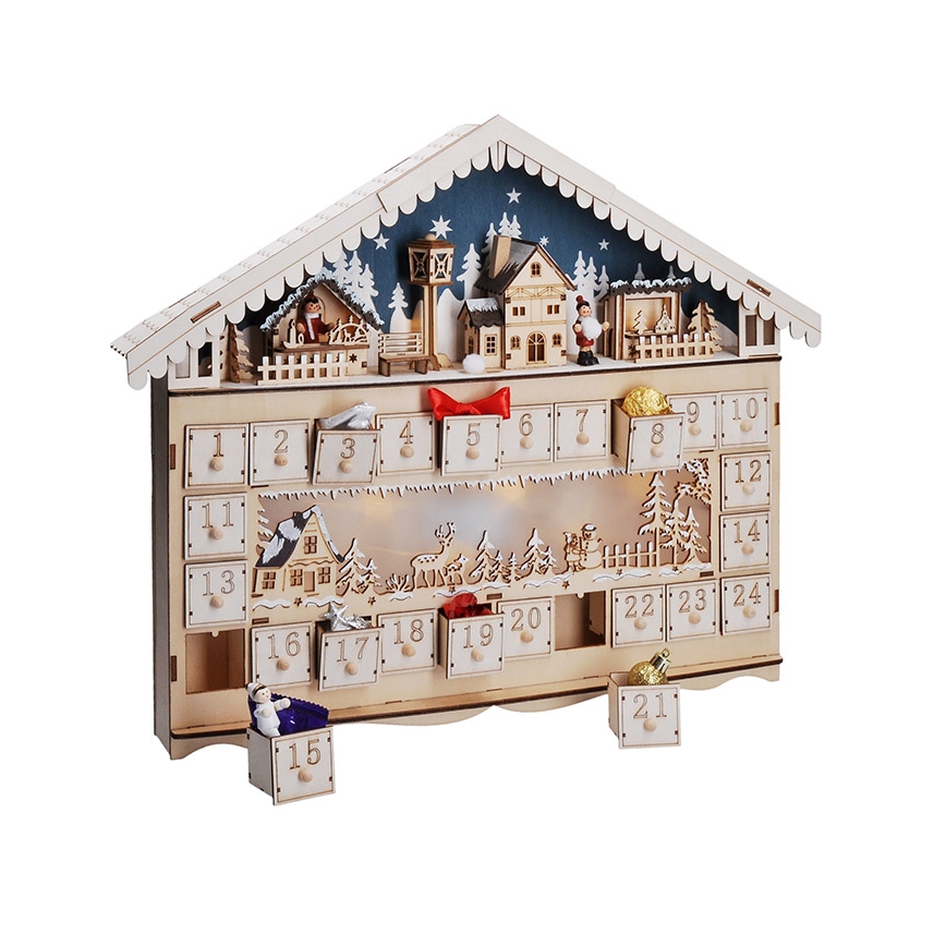 Brilagi - LED Χριστουγεννιάτικο ημερολόγιο LED/2xAA πεύκο