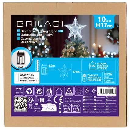 BRILAGI - LED Χριστουγεννιάτικη διακόσμηση LED/3xAA 17 cm αστέρι ψυχρό λευκό