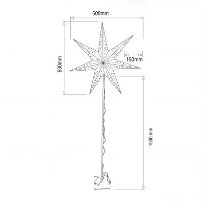 BRILAGI - LED Χριστουγεννιάτικο διακοσμητικό LED/3xAA 60 cm αστέρι