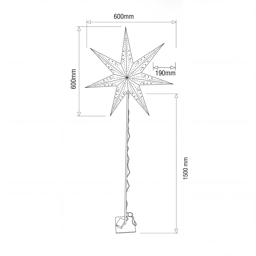 BRILAGI - LED Χριστουγεννιάτικο διακοσμητικό LED/3xAA 60 cm αστέρι
