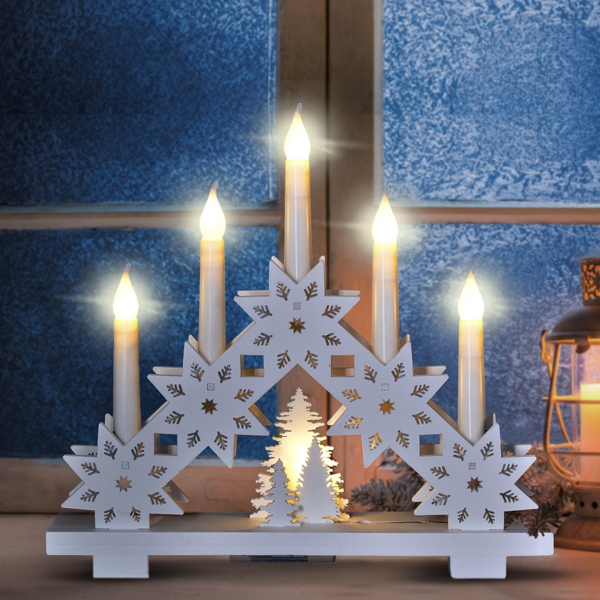 Brilagi - LED Χριστουγεννιάτικο κηροπήγιο 5xLED/2xAA