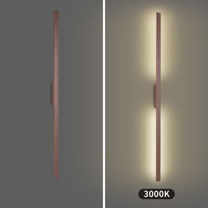 Brilagi - Επιτοίχιο φωτιστικό εξωτερικού χώρου LED LUNA LED/30W/230V 3000K IP65 150 cm καφέ CRI 90