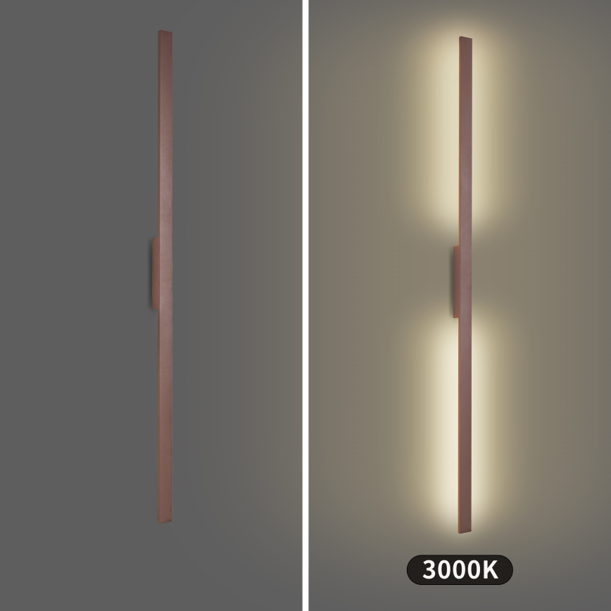 Brilagi - Επιτοίχιο φωτιστικό εξωτερικού χώρου LED LUNA LED/30W/230V 3000K IP65 150 cm καφέ CRI 90