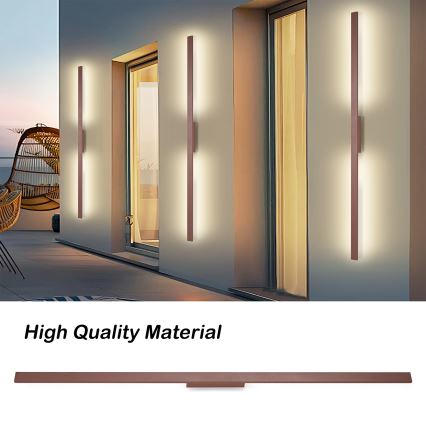 Brilagi - Επιτοίχιο φωτιστικό εξωτερικού χώρου LED LUNA LED/30W/230V 3000K IP65 150 cm καφέ CRI 90