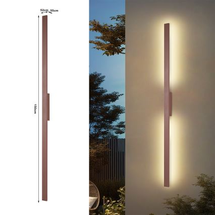 Brilagi - Επιτοίχιο φωτιστικό εξωτερικού χώρου LED LUNA LED/30W/230V 3000K IP65 150 cm καφέ CRI 90