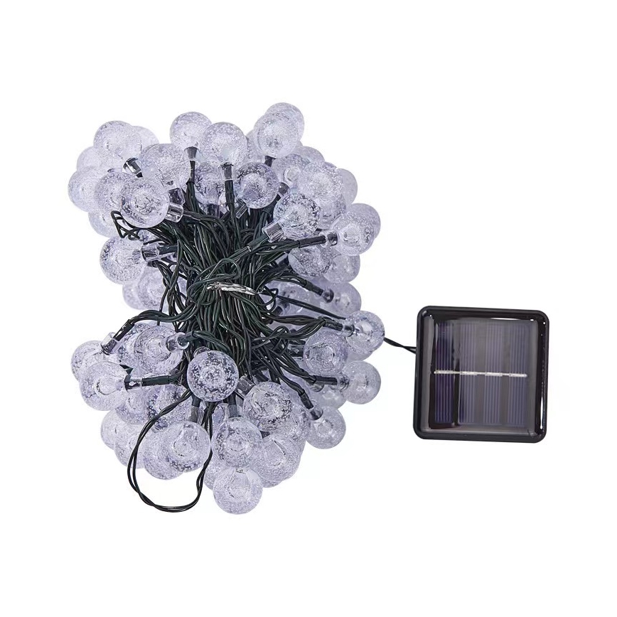 BRILAGI - LED ηλιακή διακοσμητική γιρλάντα BUBBLE 100xLED/8 λειτουργίες 10m IP65 Θερμό λευκό 600 mAh