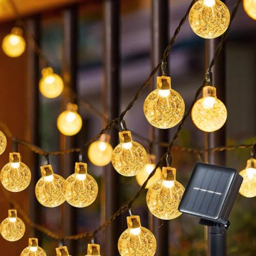 Brilagi - Ηλιακή διακοσμητική γιρλάντα LED BUBBLE, 200 LED, 8 λειτουργίες, 20 m, IP65, ζεστό λευκό, 800 mAh