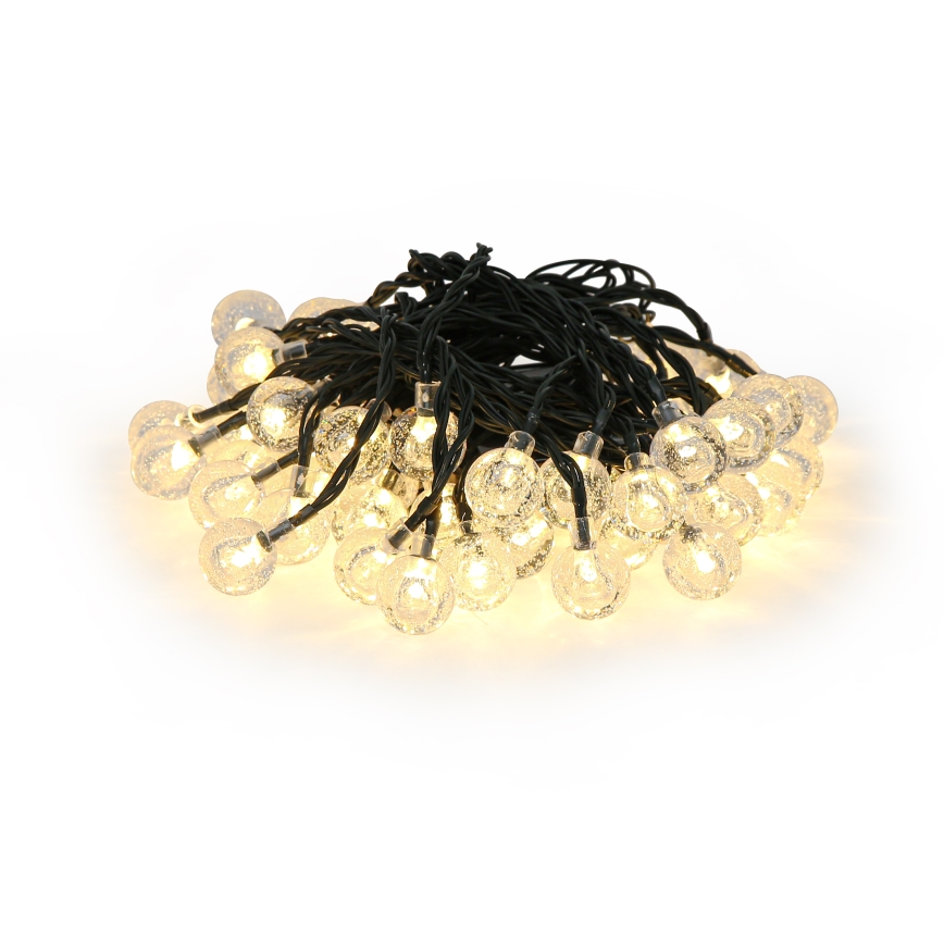Brilagi - LED ηλιακή διακοσμητική γιρλάντα BUBBLE 50xLED/8 λειτουργίες 7 m IP65 θερμό λευκό 600 mAh