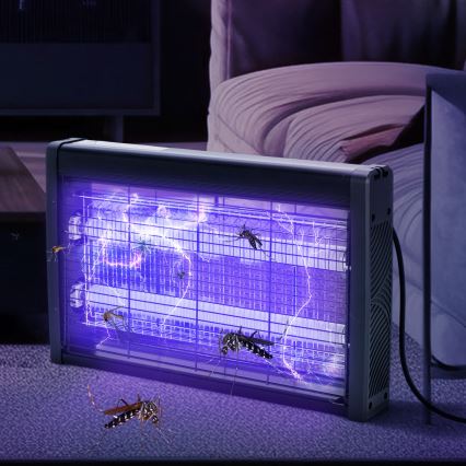 Brilagi - Ηλεκτρική παγίδα εντόμων 2xUV/10W/230V 60 m2 μαύρη