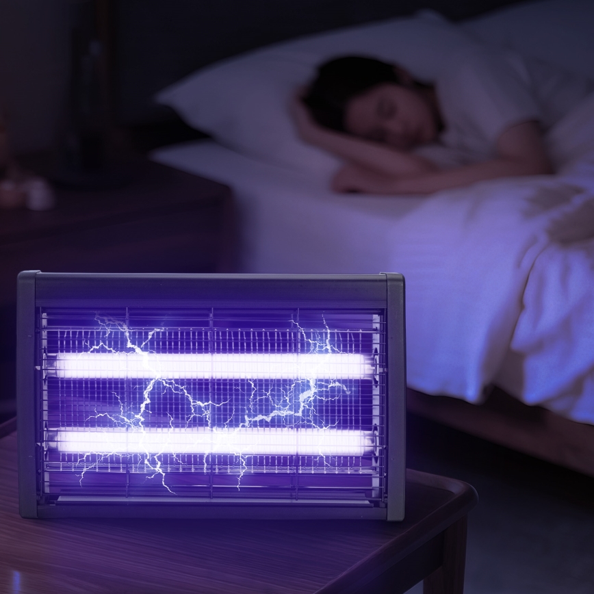 Brilagi - Ηλεκτρική παγίδα εντόμων 2xUV/10W/230V 60 m2 μαύρη