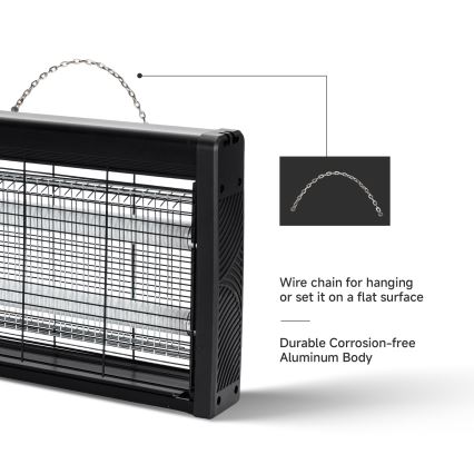 Brilagi - Ηλεκτρική παγίδα εντόμων 2xUV/10W/230V 60 m2 μαύρη