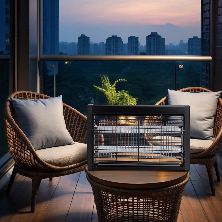 Brilagi - Ηλεκτρική παγίδα εντόμων 2xUV/18W/230V 100 m2 μαύρη