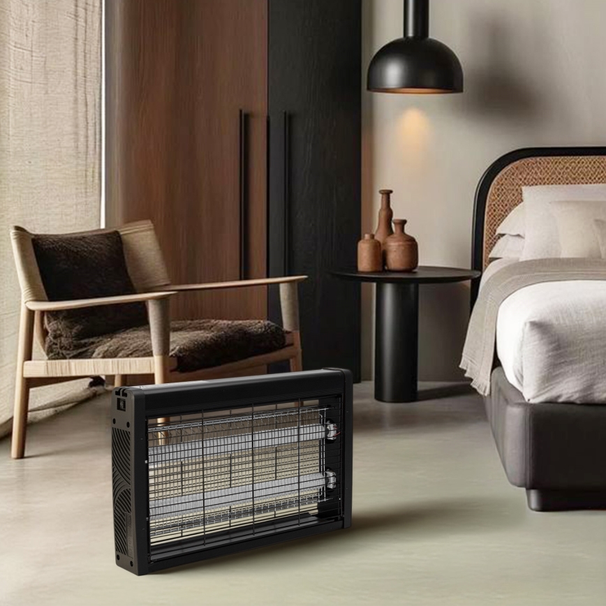 Brilagi - Ηλεκτρική παγίδα εντόμων 2xUV/18W/230V 100 m2 μαύρη