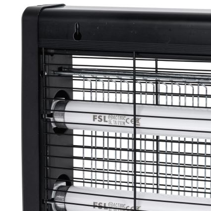 Brilagi - Ηλεκτρική παγίδα εντόμων 2xUV/18W/230V 100 m2 μαύρη