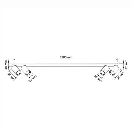 BRILAGI - Σημειακό φωτιστικό SELE LONG 4xGU10/30W/230V λευκό
