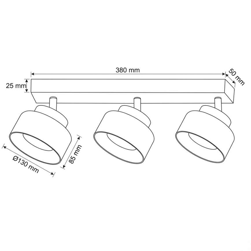 Brilagi - Σποτ φωτιστικό AURA LUX 3xGX53/30W/230V μαύρο/καπνιστό