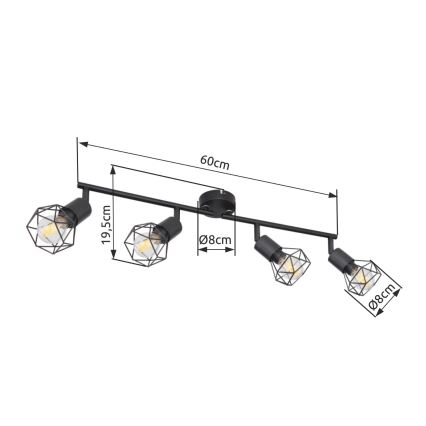 Brilagi - Σποτ φωτιστικό CAGE 4xE14/40W/230V