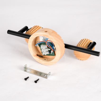 Brilagi - Σποτ φωτιστικό HYGGE 2xE14/15W/230V καουτσουκόξυλο/καπνιστό