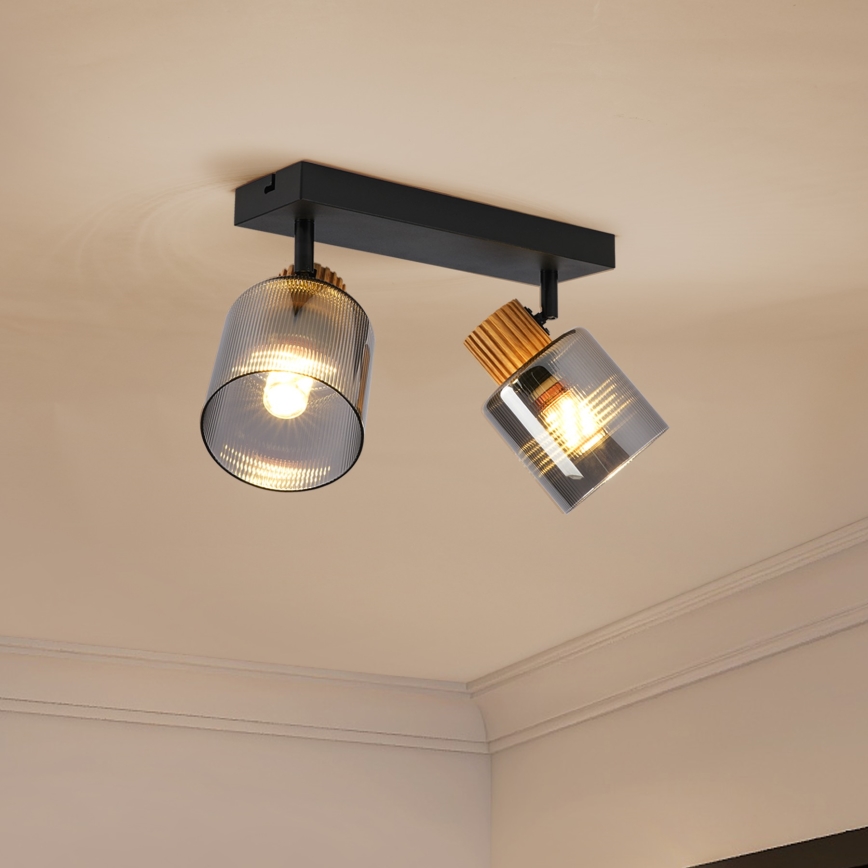 Brilagi - Σποτ φωτιστικό HYGGE 2xE14/15W/230V μαύρο/καπνιστό