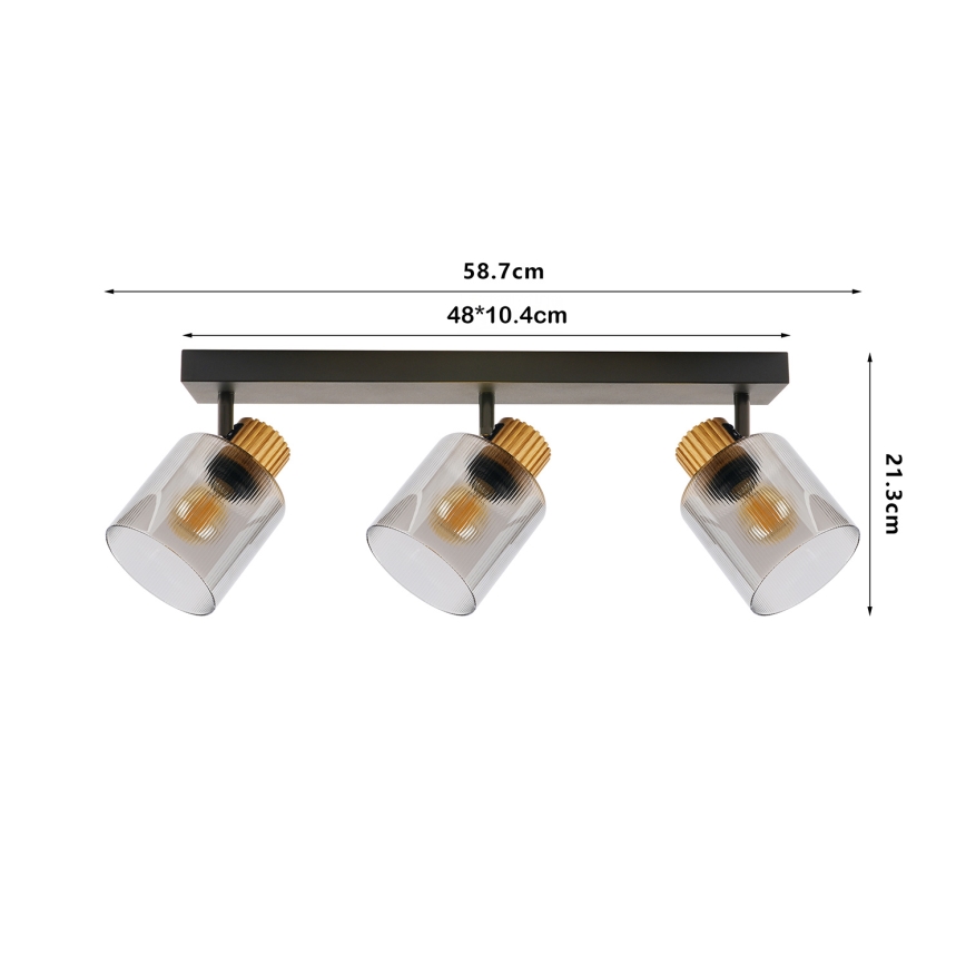 Brilagi - Σποτ φωτιστικό HYGGE 2xE14/15W/230V μαύρο/καπνιστό