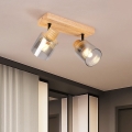Brilagi - Σποτ φωτιστικό HYGGE 2xE14/15W/230V ξύλο καουτσούκ/καπνιστό