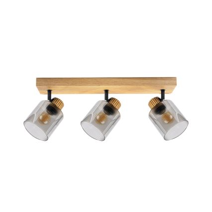 Brilagi - Σποτ φωτιστικό HYGGE 3xE14/15W/230V καουτσουκόξυλο/καπνιστό