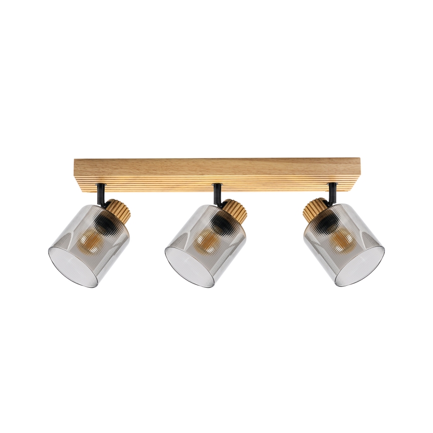 Brilagi - Σποτ φωτιστικό HYGGE 3xE14/15W/230V καουτσουκόξυλο/καπνιστό