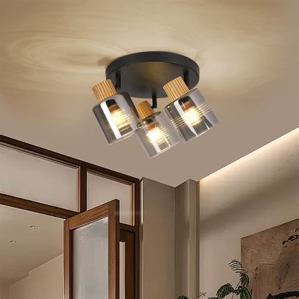 Brilagi - Σποτ φωτιστικό HYGGE 3xE14/15W/230V μαύρο/καπνιστό