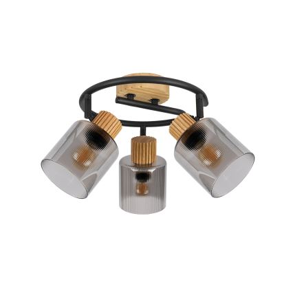 Brilagi - Σποτ φωτιστικό HYGGE 3xE14/15W/230V ξύλο καουτσουκιάς/καπνιστό