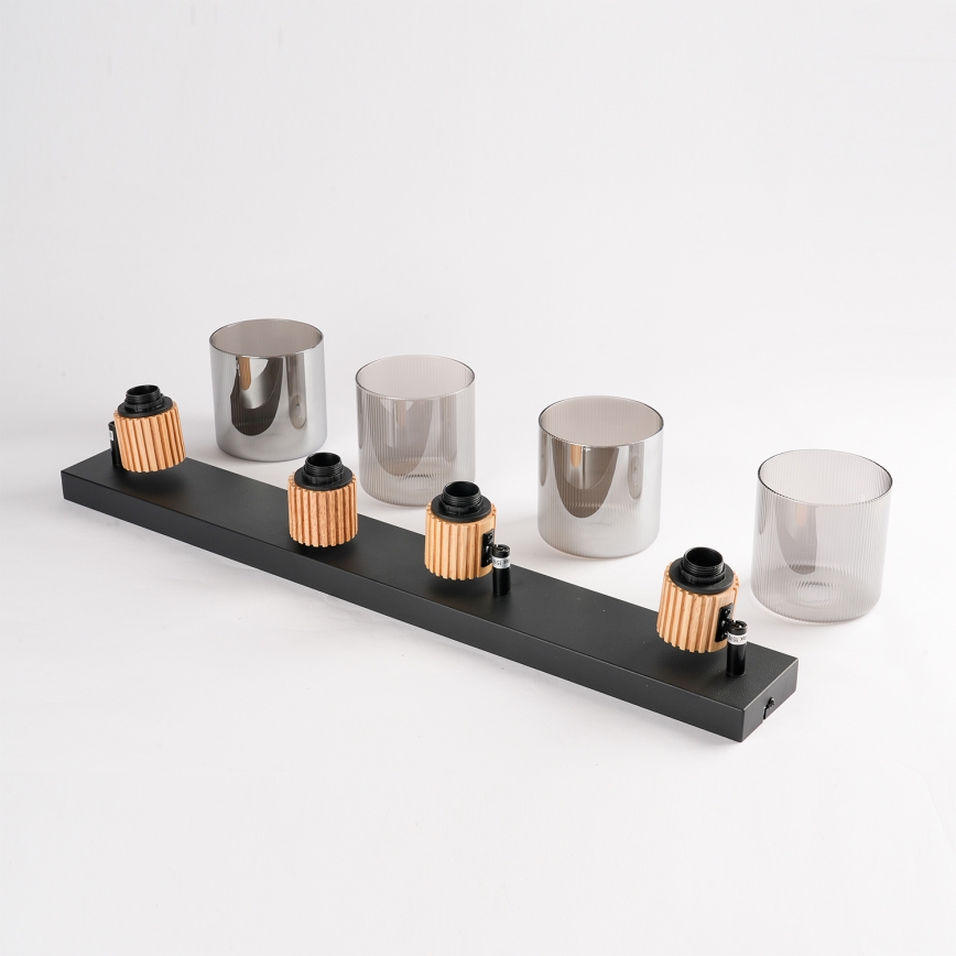 Brilagi - Σποτ φωτιστικό HYGGE 4xE14/15W/230V μαύρο/καπνιστό