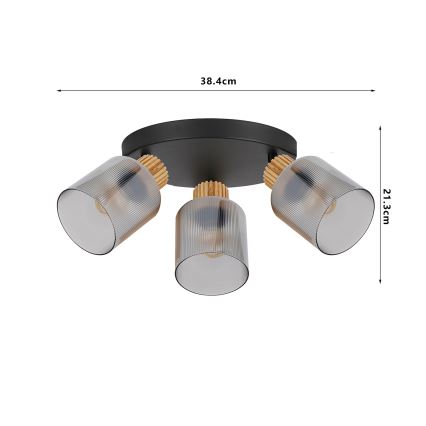Brilagi - Σποτ φωτιστικό HYGGE 4xE14/15W/230V μαύρο/καπνιστό