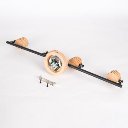 Brilagi - Σποτ φωτιστικό HYGGE 4xE14/15W/230V ξύλινο/καπνιστό