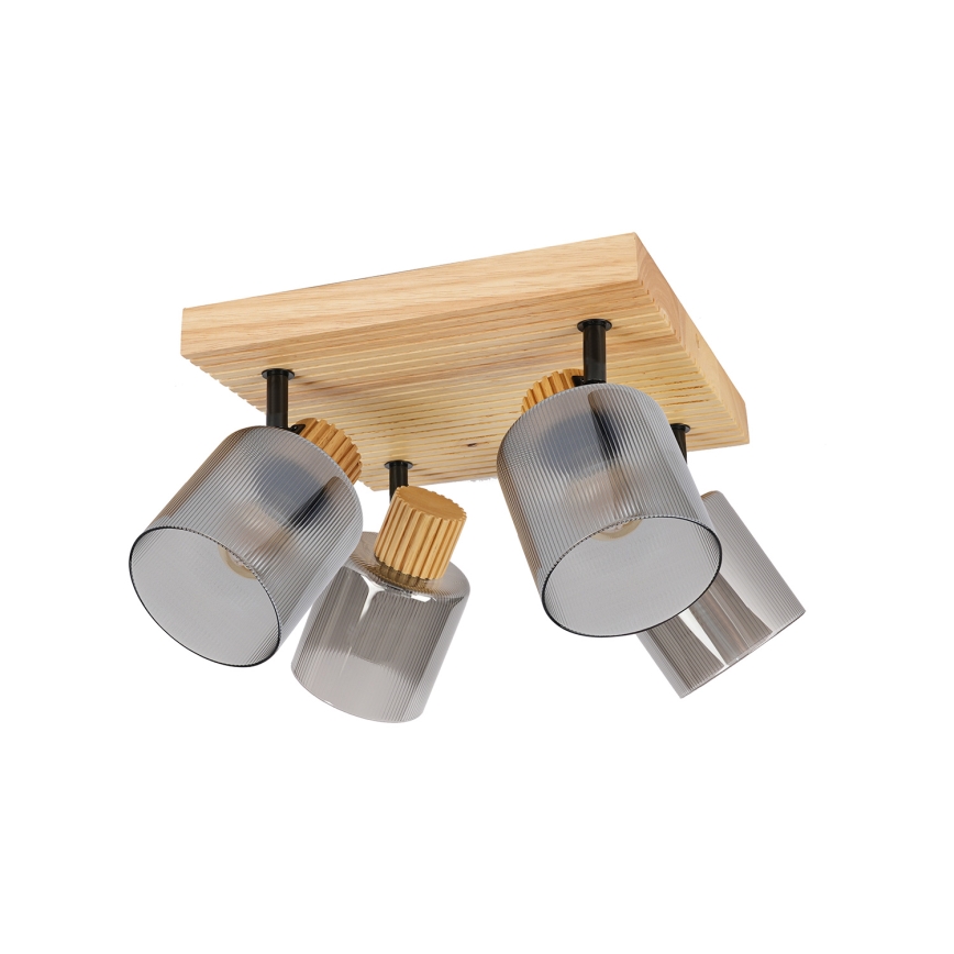 Brilagi - Σποτ φωτιστικό HYGGE 4xE14/15W/230V ξύλο/καπνιστό