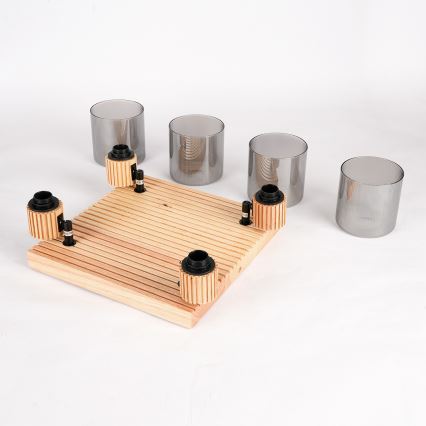 Brilagi - Σποτ φωτιστικό HYGGE 4xE14/15W/230V ξύλο/καπνιστό