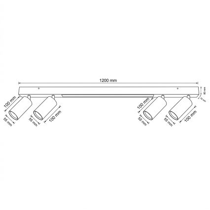 Brilagi - Σποτ φωτιστικό LED SELE 4xGU10/30W/230V + LED/25W λευκό