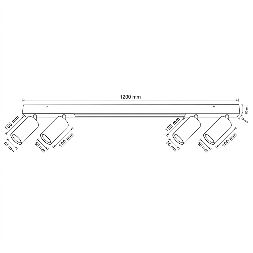 Brilagi - Σποτ φωτιστικό LED SELE 4xGU10/30W/230V + LED/25W λευκό