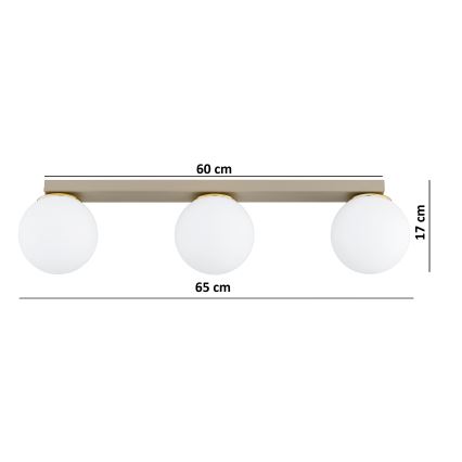 Brilagi - Σποτ φωτιστικό MILO 3xE27/60W/230V μπεζ/χρυσό