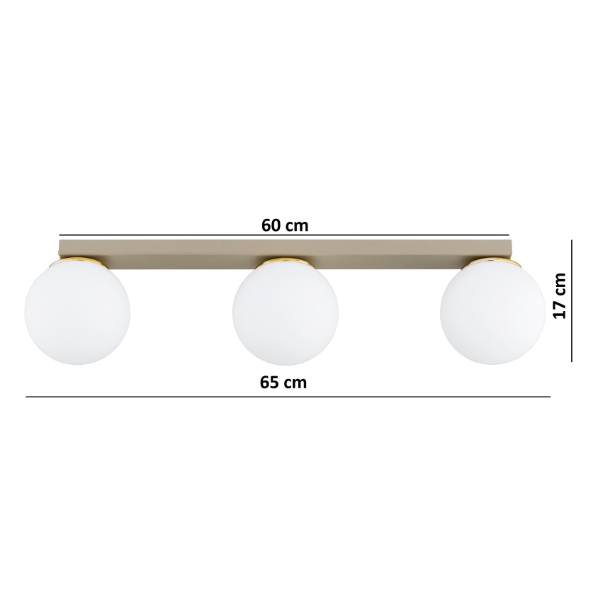 Brilagi - Σποτ φωτιστικό MILO 3xE27/60W/230V μπεζ/χρυσό