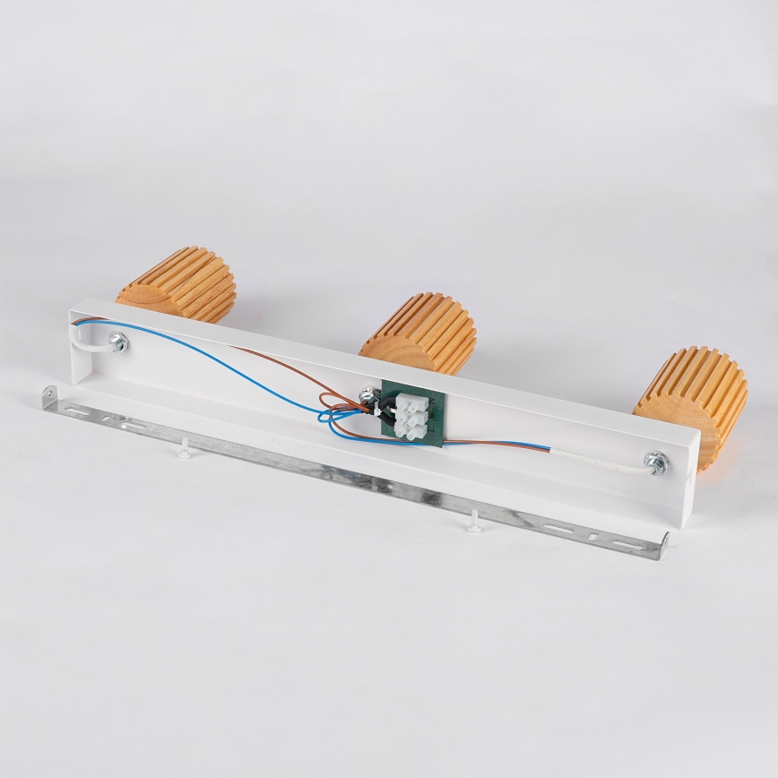 Brilagi - Σποτ φωτιστικό MODERN WOOD 3xGU10/8W/230V ξύλο/λευκό