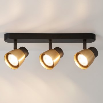 Brilagi - Σποτ φωτιστικό NUGGET 3xGU10/30W/230V μαύρο/χρυσό