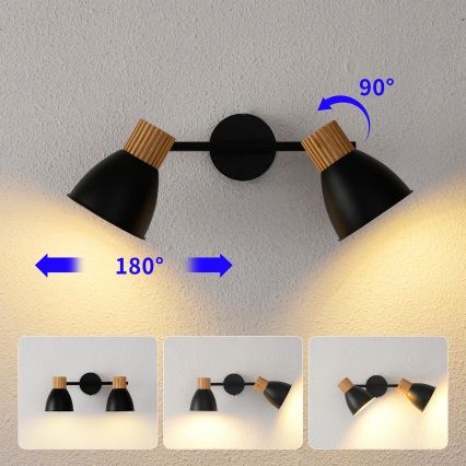 Brilagi - Σποτ φωτιστικό ODENSE 2xE14/10W/230V καουτσουκόξυλο/μαύρο