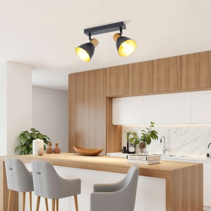 Brilagi - Σποτ φωτιστικό ODENSE 2xE14/10W/230V ξύλο/μαύρο