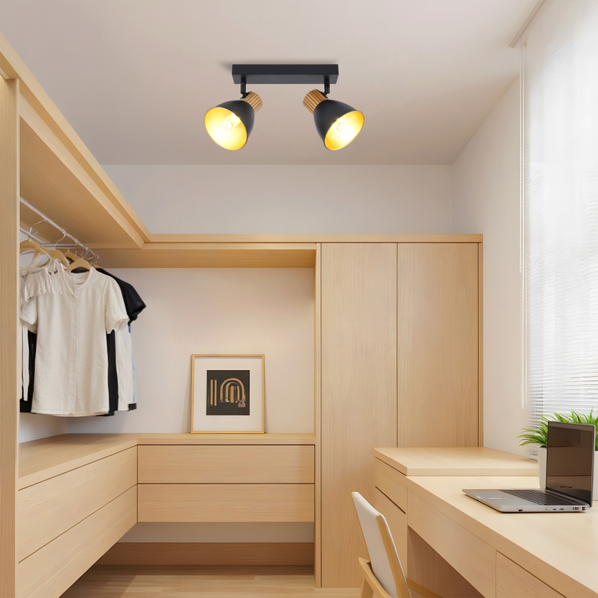 Brilagi - Σποτ φωτιστικό ODENSE 2xE14/10W/230V ξύλο/μαύρο